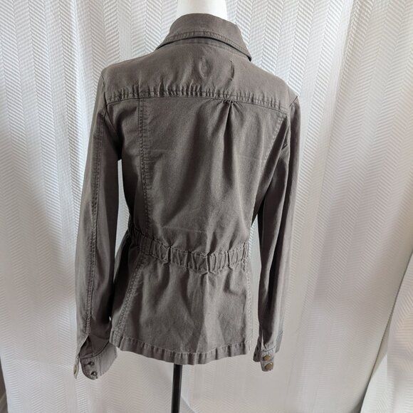 Ann Taylor LOFT Green Utility Zip Up Jacket Size Small Cotton Twill - Picture 3 of 15